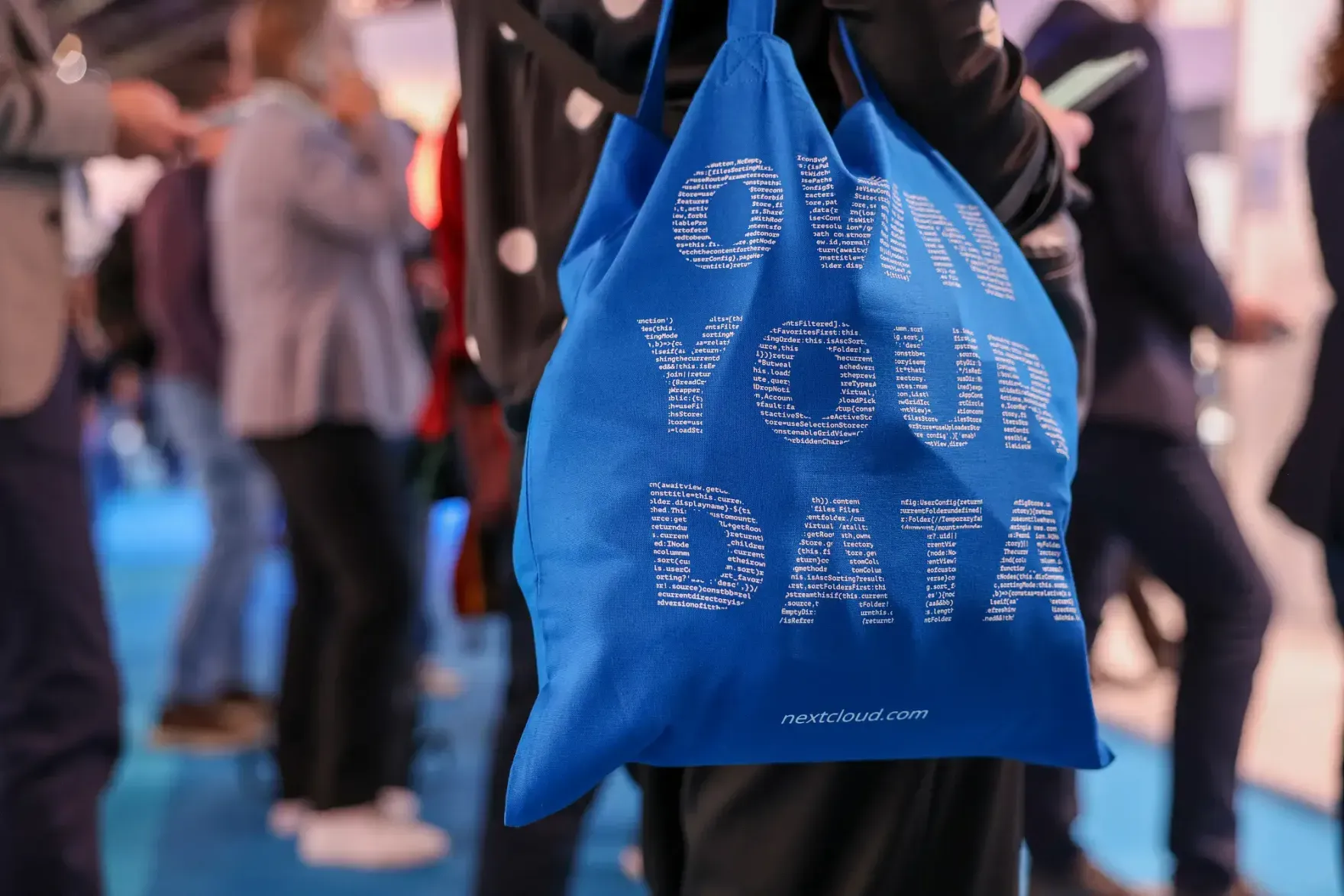 Tote bag printed with “Own your data” at the Smart Country Convention 2026